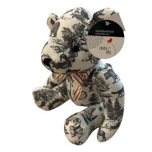 Debi Lilly Design Woodland Toile Collectible Plush Bear 10"